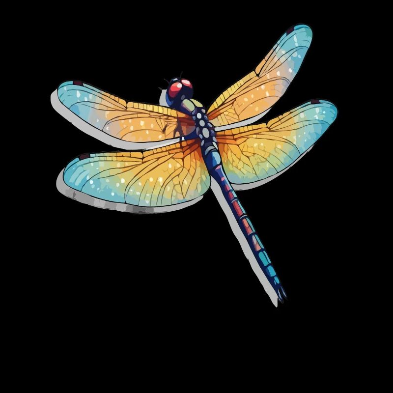 Illustration de libellule colorée