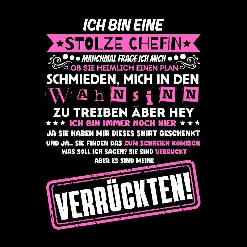 eine stolze Chefin von einer Truppe verrückter