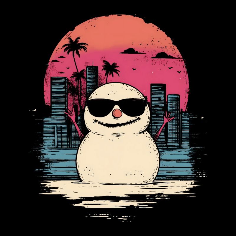 Snowman Retro Synthwave Retrowave Gift
