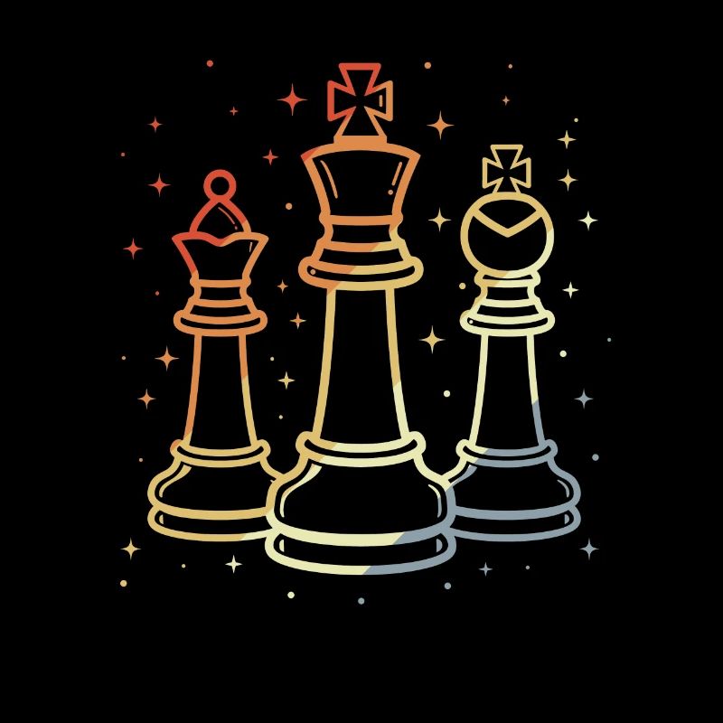 Chess Pieces Sketch Vintage