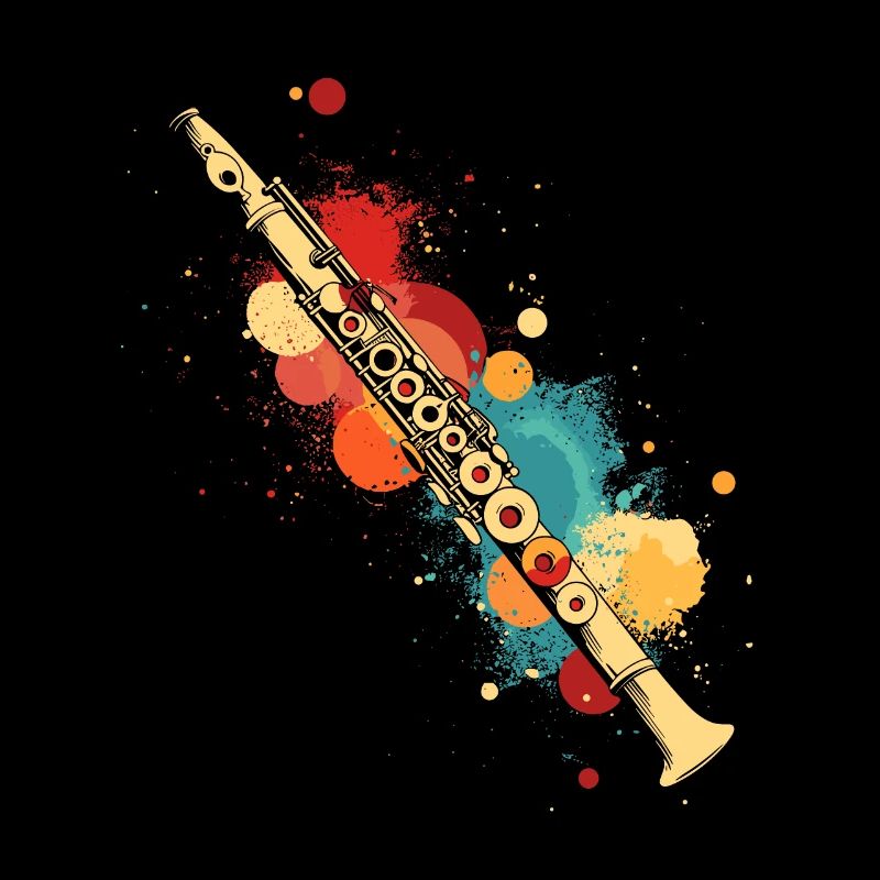 Flûte éclaboussée de couleur