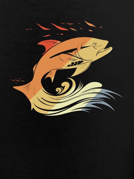 Fish Drawing Retro Style