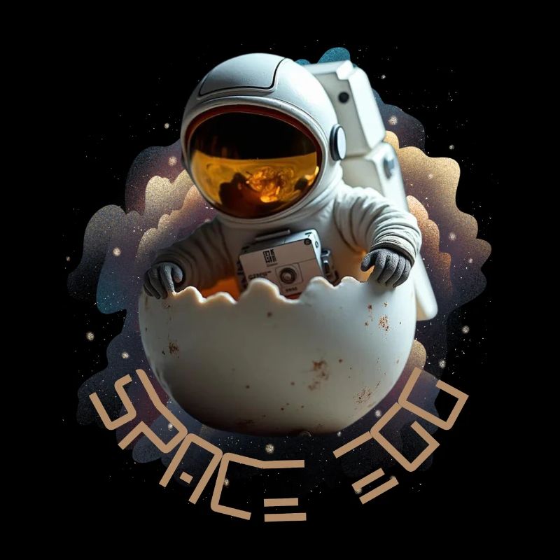 Astronaut in eggshell