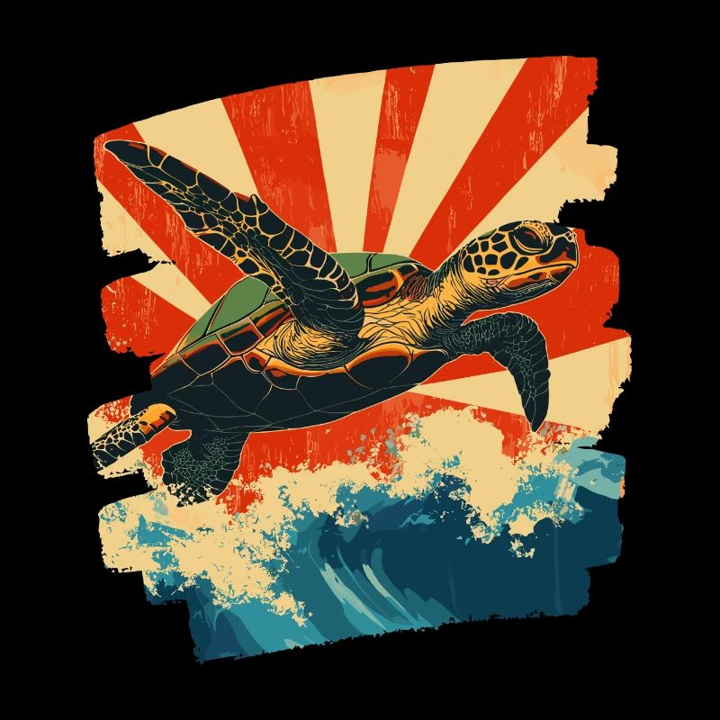 Tortue de mer rétro