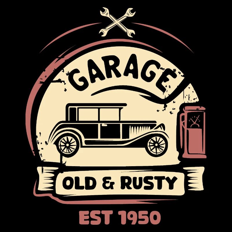 Oldtimer Retro-Liebe Klassiker im Blut Garage Logo