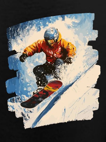 Snowboarder powder snow