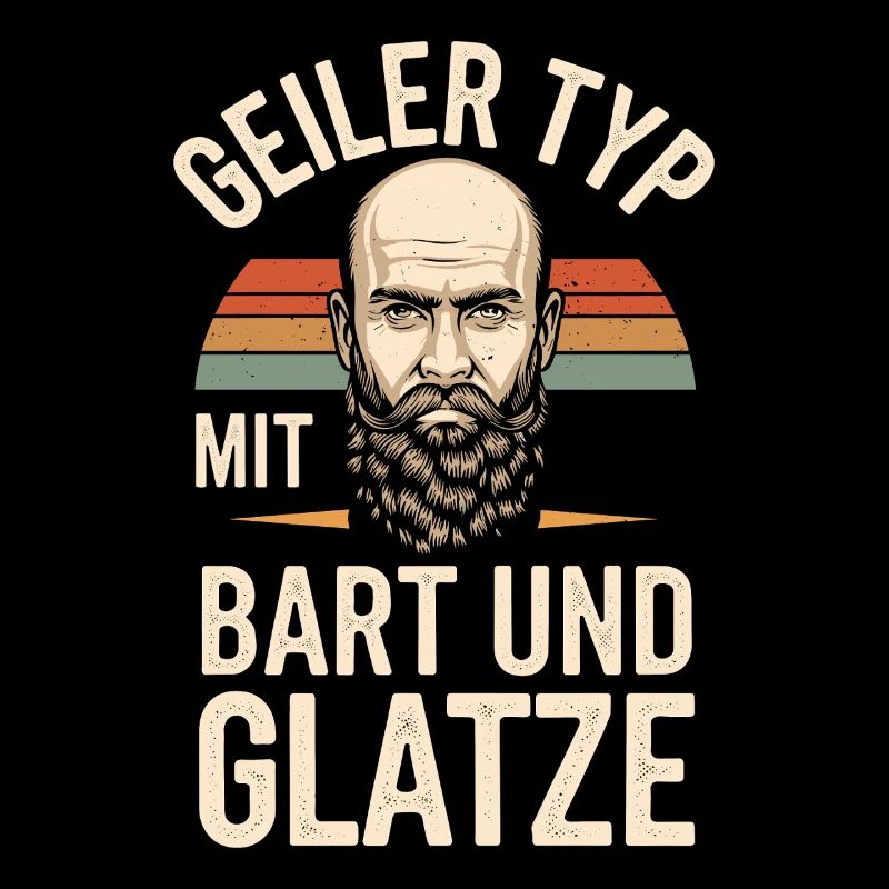 Geiler Typ Mit Bart & Glatze Glatzkopf Bartträger