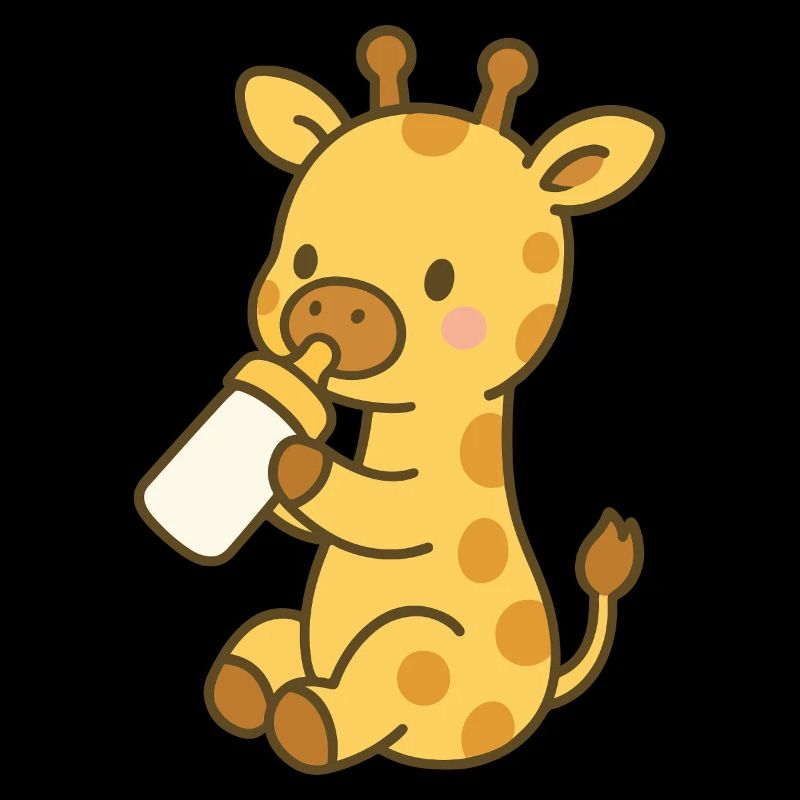 Giraffe love with bottle