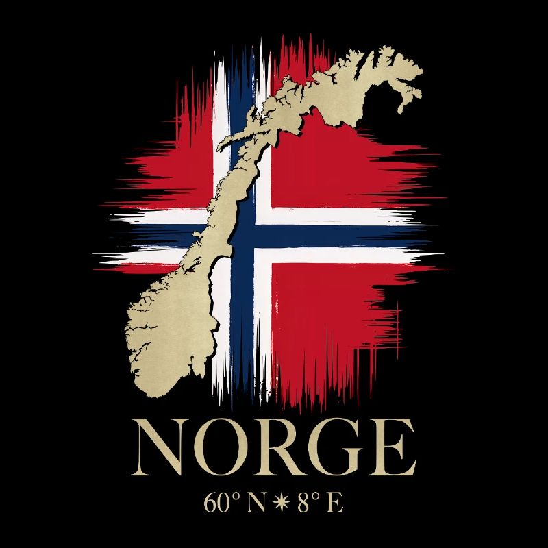 Coordonnées de la carte du drapeau de la Norvège 60°N 8°E