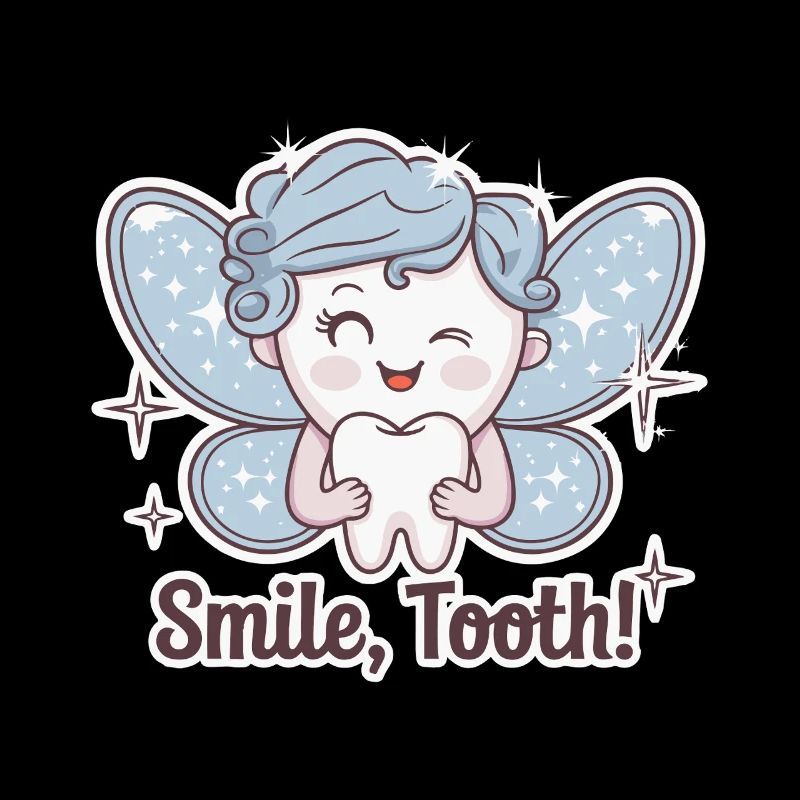 Illustration mignonne de sourire de dent de fée