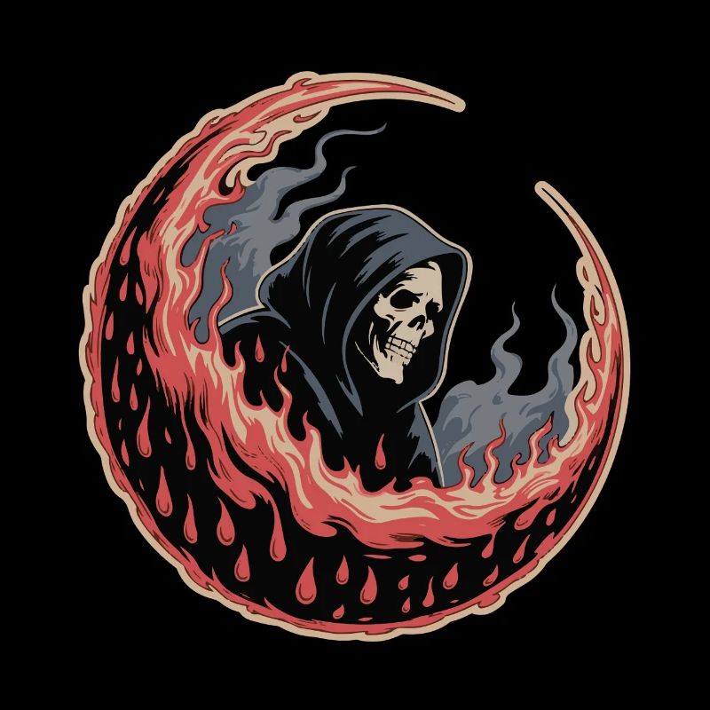 Dark Reaper Moon Tattoo Design