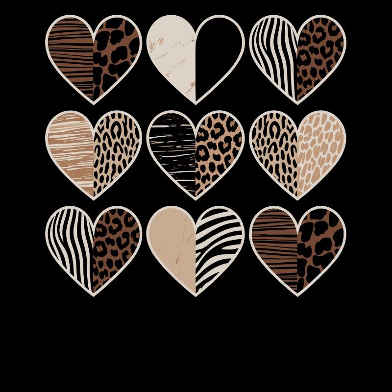 Leopard pattern heart design