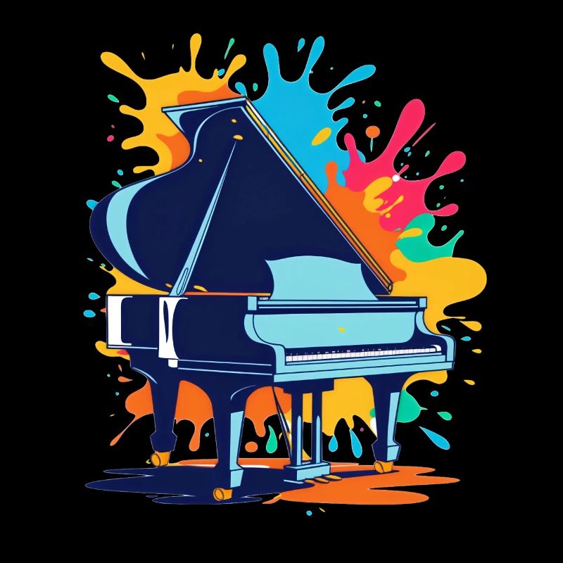 Impression d'art de piano coloré