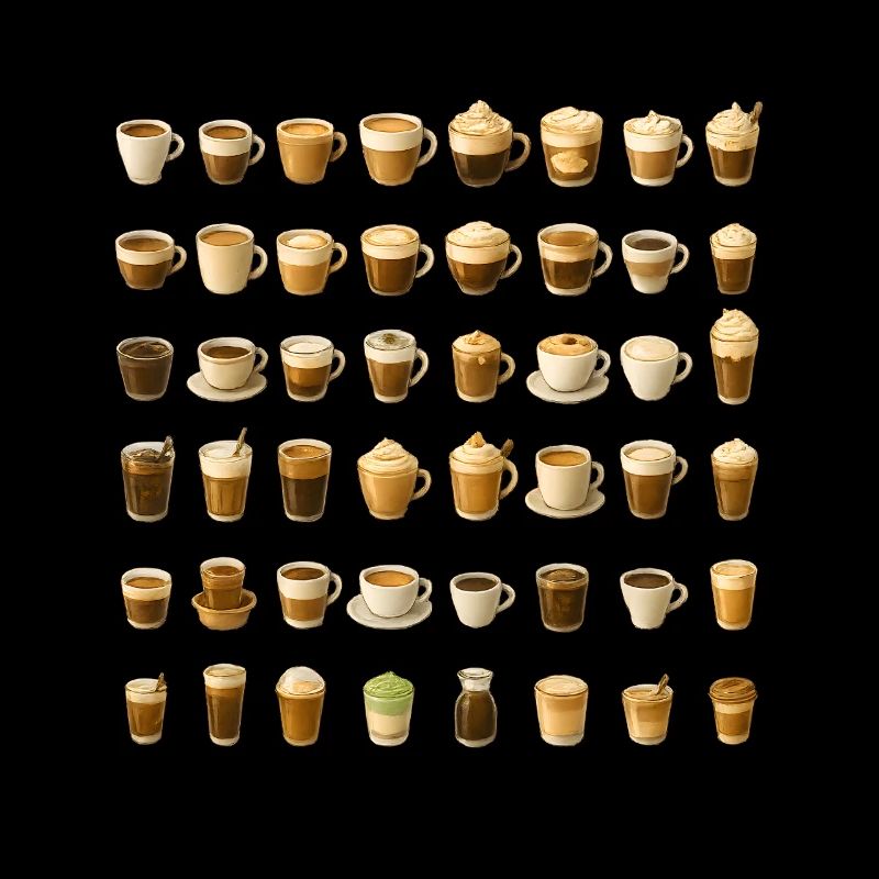 Various coffee drinks