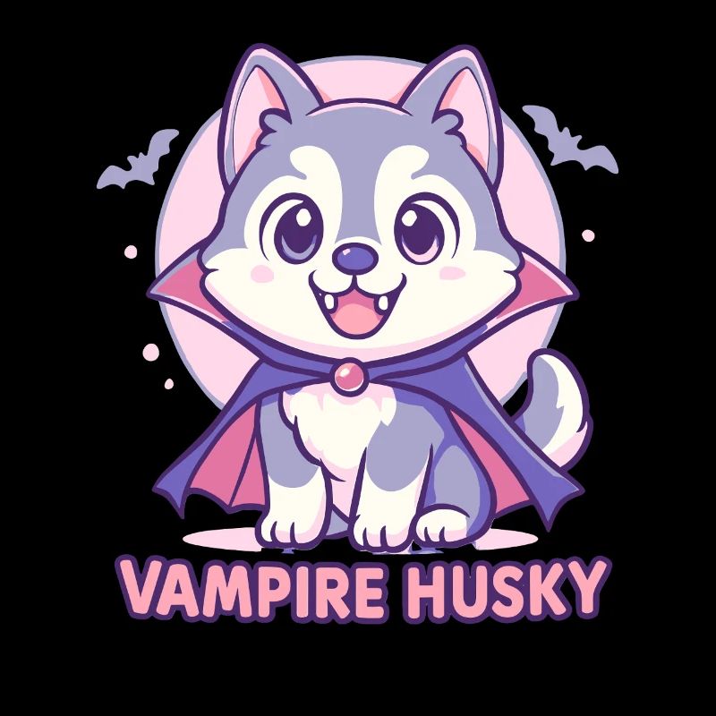 Conception de marionnette husky vampire mignon