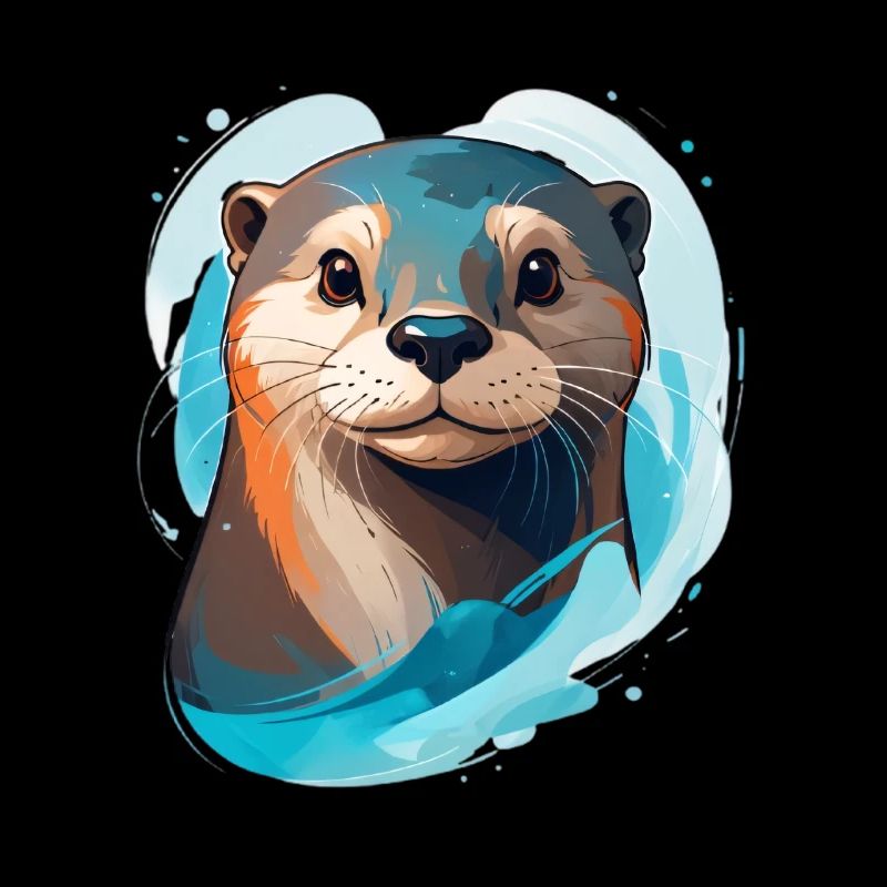 Otter in modern cartoon style