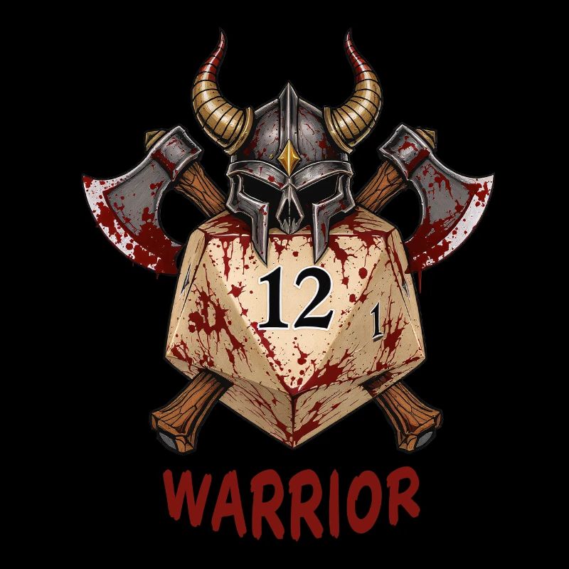 W20 mit Ritterhelm & Äxten – Warrior Dice