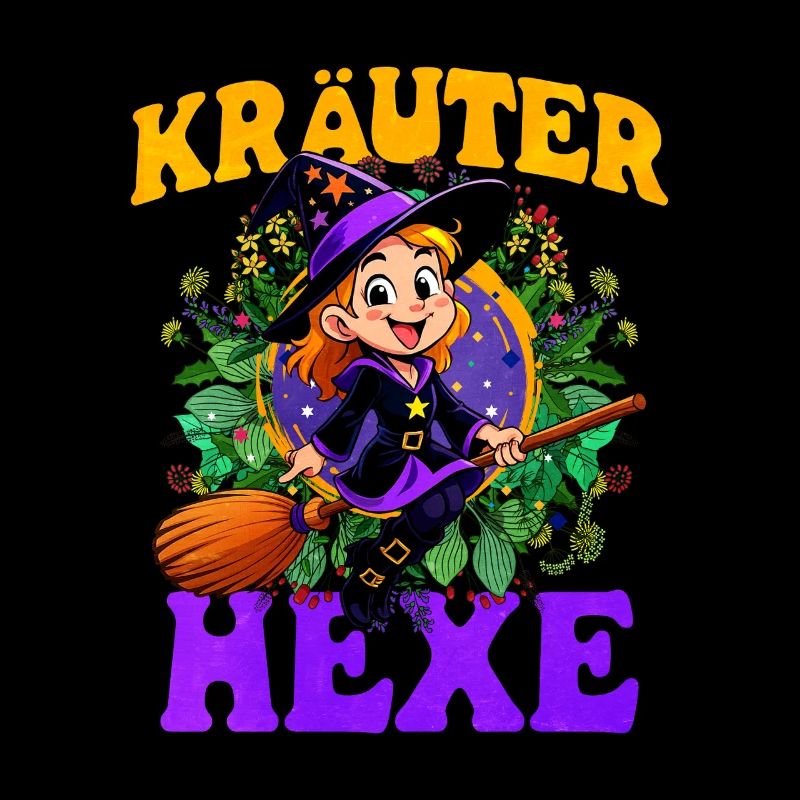 Witch with herbs and magic wand