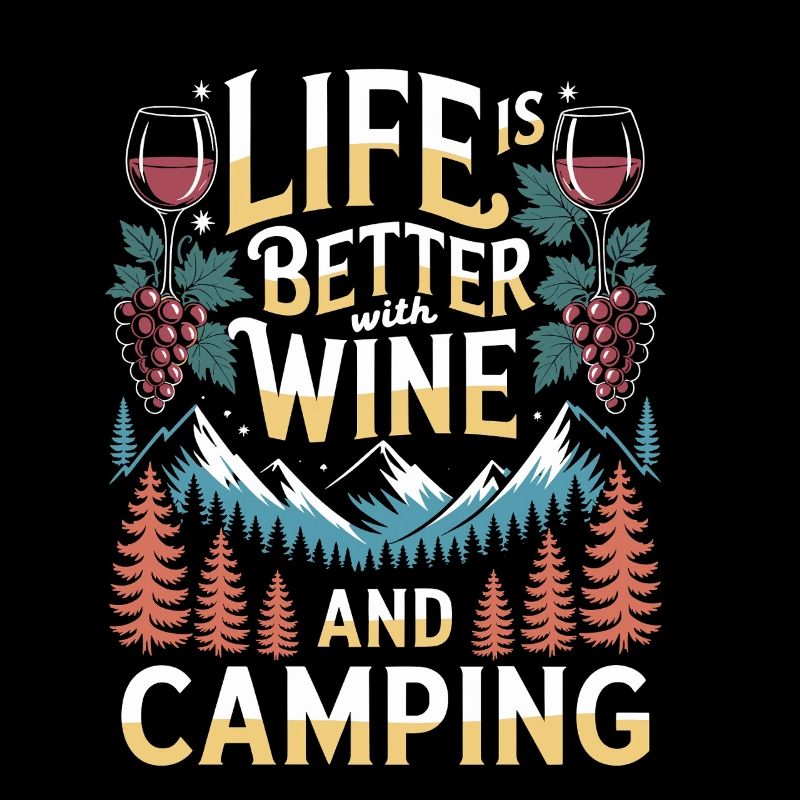 Camping Wine Mountains Life Is Better With Wine And