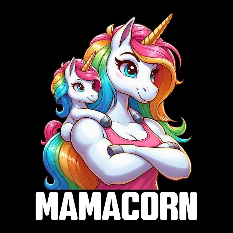 Mama Einhorn Mamacorn Mutter Tochter Dadacorn
