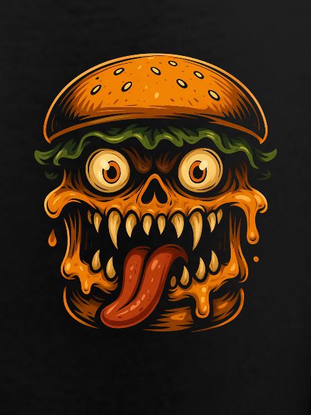 Burger Skull Monster