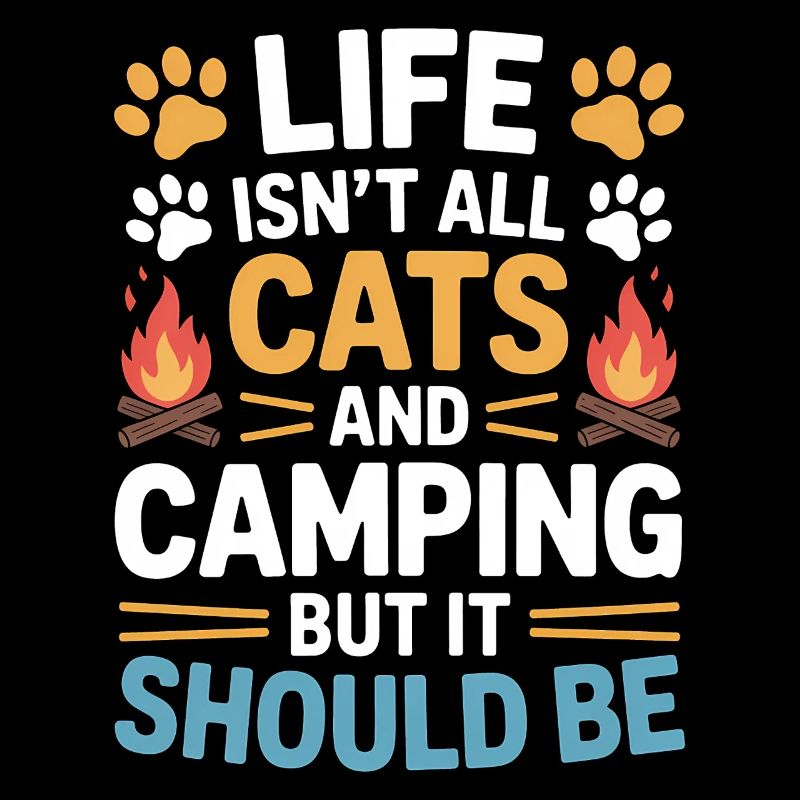 Camping Spruch Katzen Lustiges Zelten Geschenk