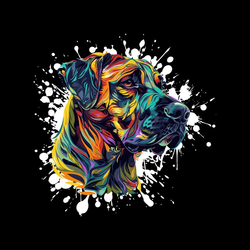 Explosion de couleur Portrait de chien