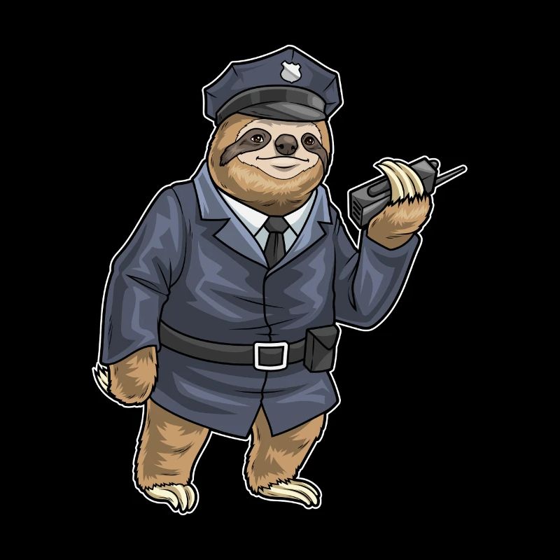 Sloth Policeman Microphone Police