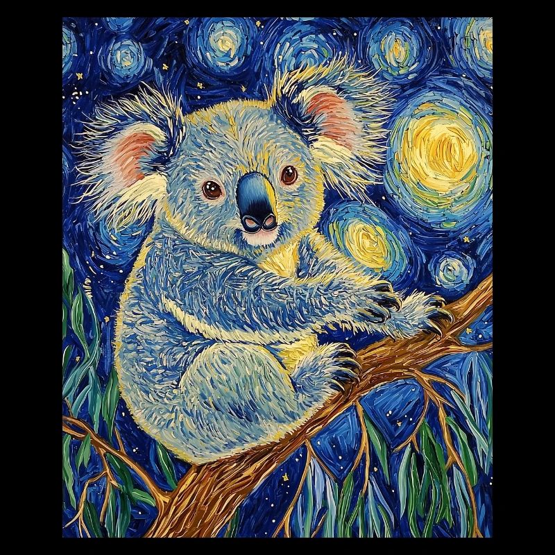 Koala Australien Van Gogh Style Starry Night