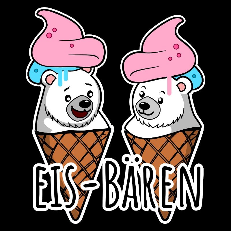 Zwei leckere Eis Bären an der Eisdiele