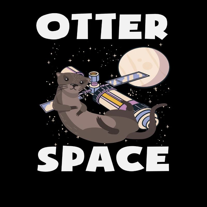 Loutre de mer dessin animé jeu de mots sur l’espace