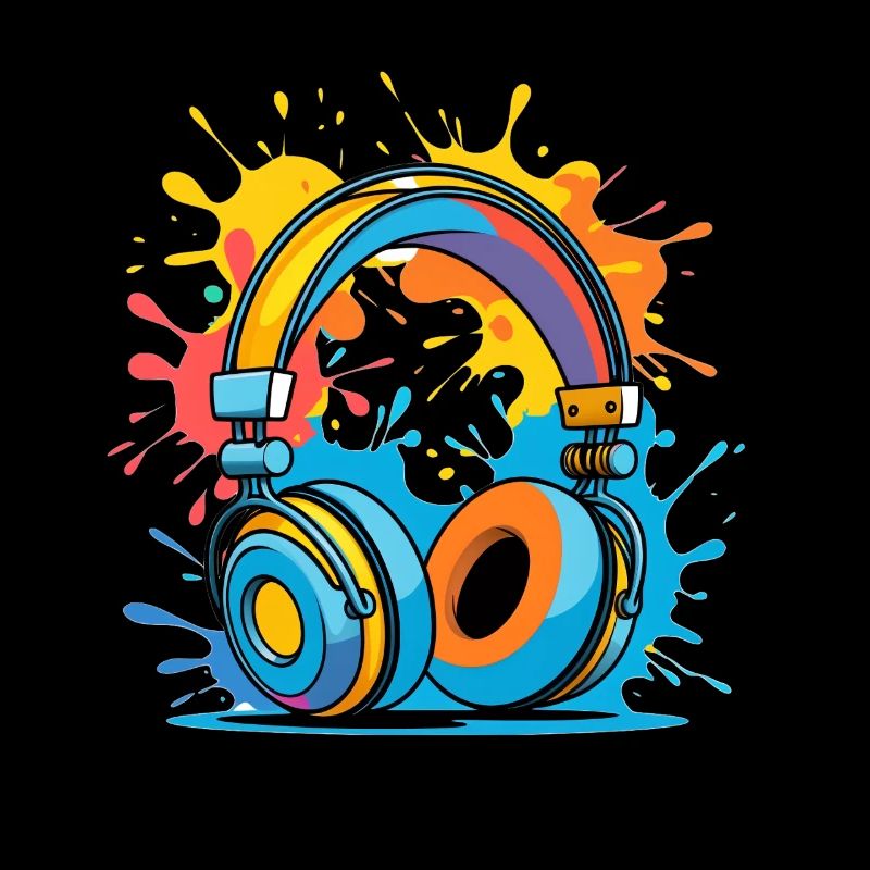 Bunte Kopfhörer Splash Design