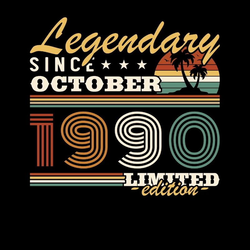 October 1990 Vinatge Retro Birthday Gift