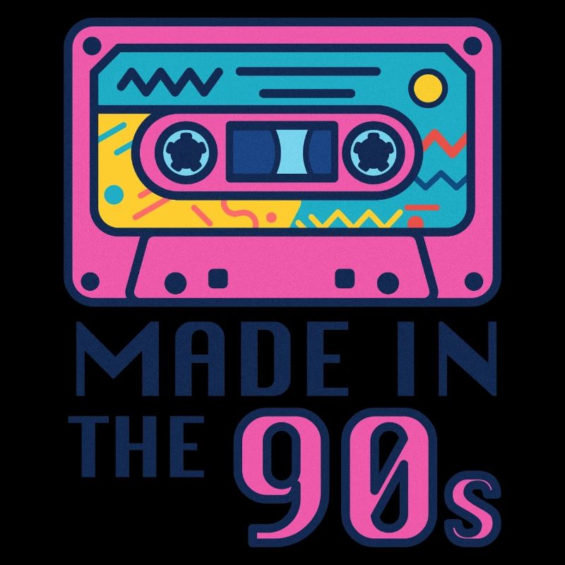 Neon 90s Cassette Design