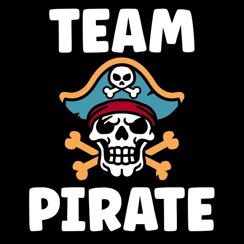 Pirate skull and TEAM PIRATE logo