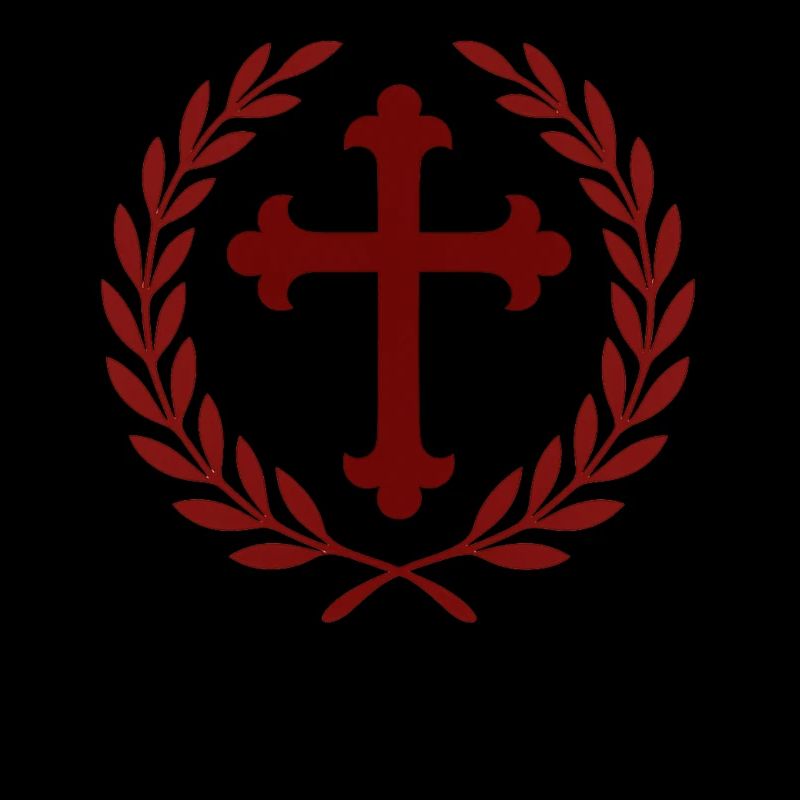 Croix dans une couronne de laurier