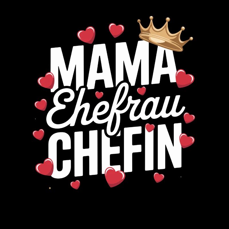  Mama Ehefrau Chefin Krone Herzen Spruch Muttertag
