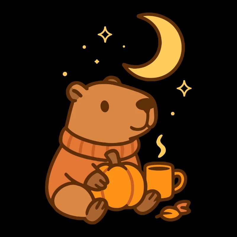Capybara à la citrouille – Ambiance d’automne chaleureuse