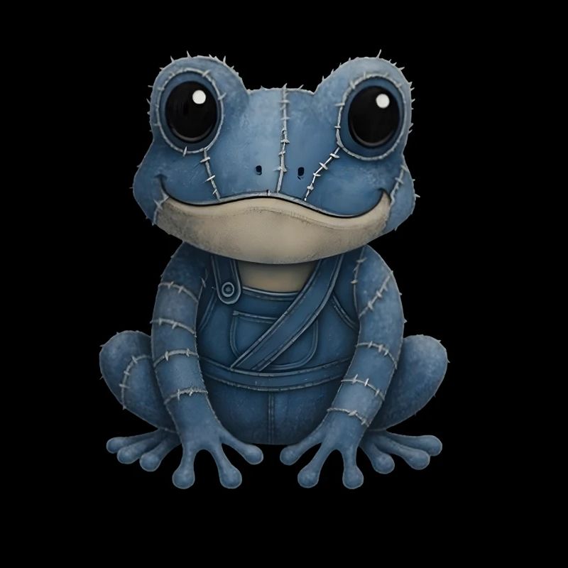 Denim Patchwork Frog