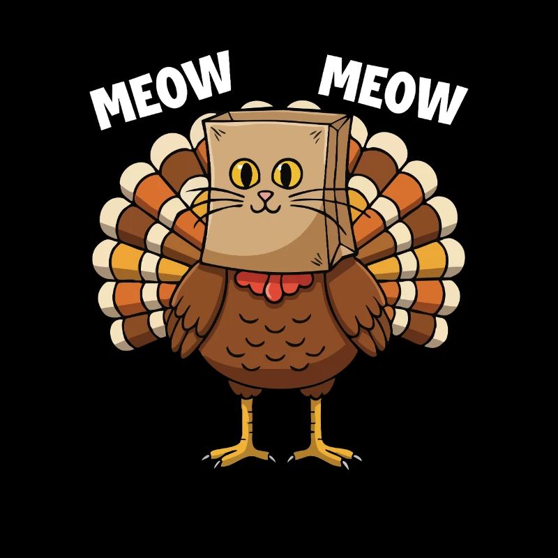 Turkey Cat Thanksgiving Fall Harvest
