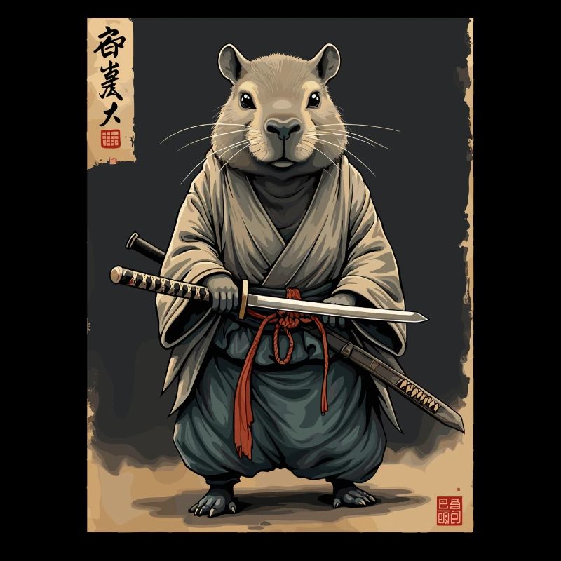 Cappibara Samurai with Katana