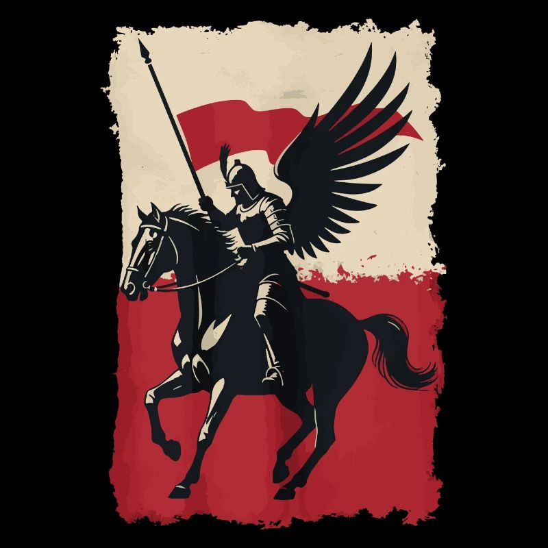 Polnischer Husar mit Flaggendesign