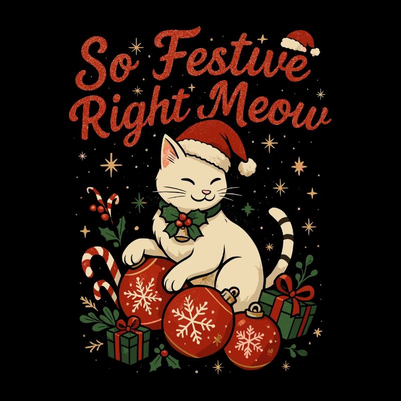Feline Festive Joy with Santa Hat