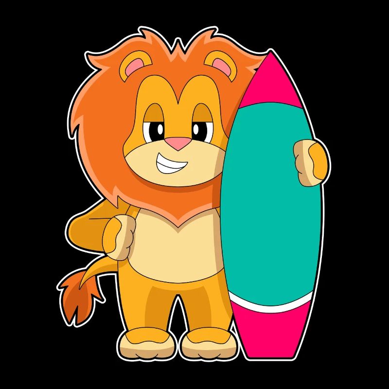 Lion Surfing Surfboard Summer