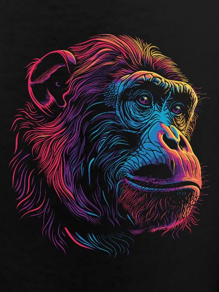 Neon Psychedelic Monkey