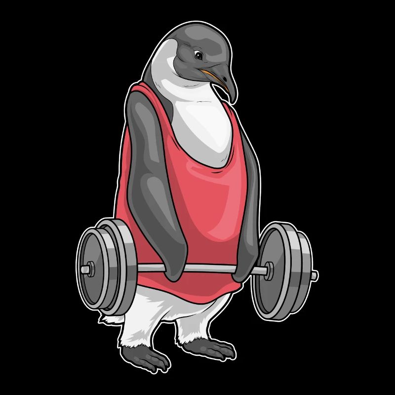 Penguin Bodybuilder Barbell Musculation