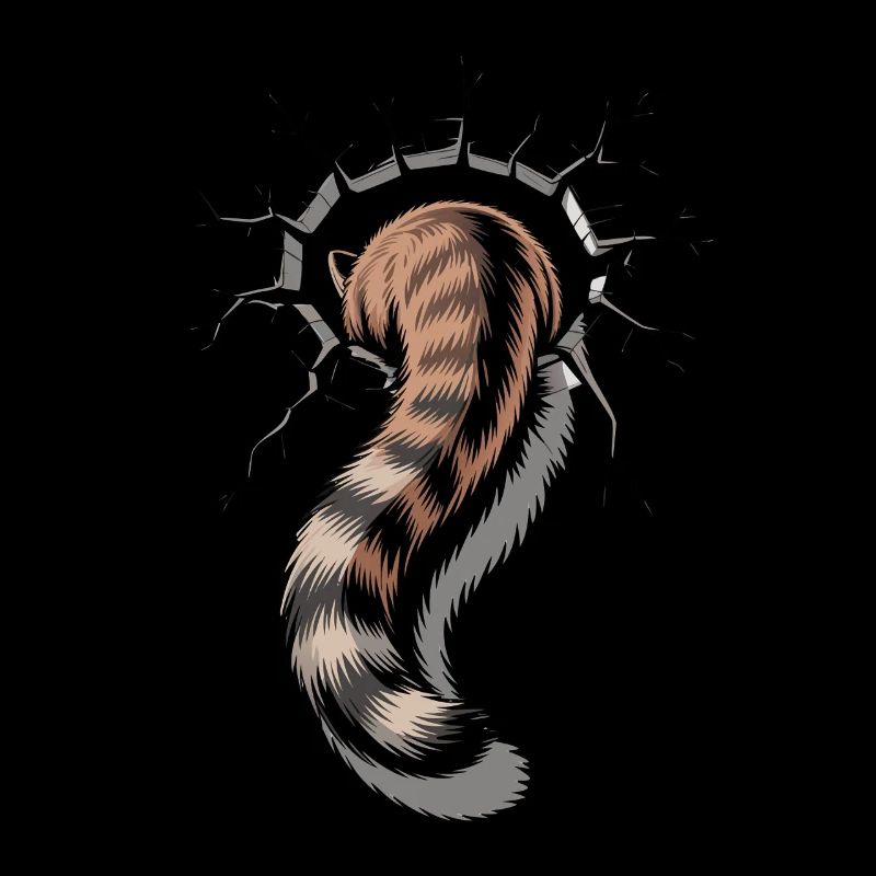 La queue de chat semble sortir du trou photo de chat drôle