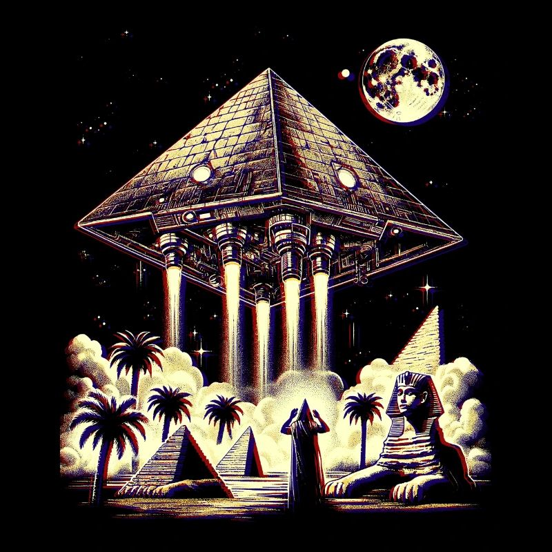 Ancient Pyramid UFO Mystery Design Shirt