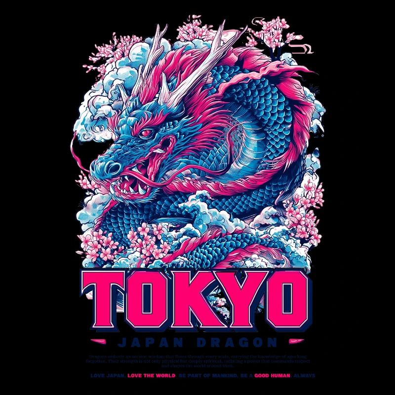 Tokyo Dragon Fleurs de néon