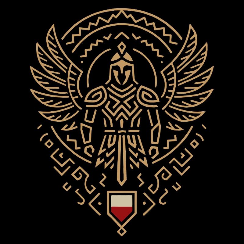 Minimalist Winged Hussar Warrior Emblem